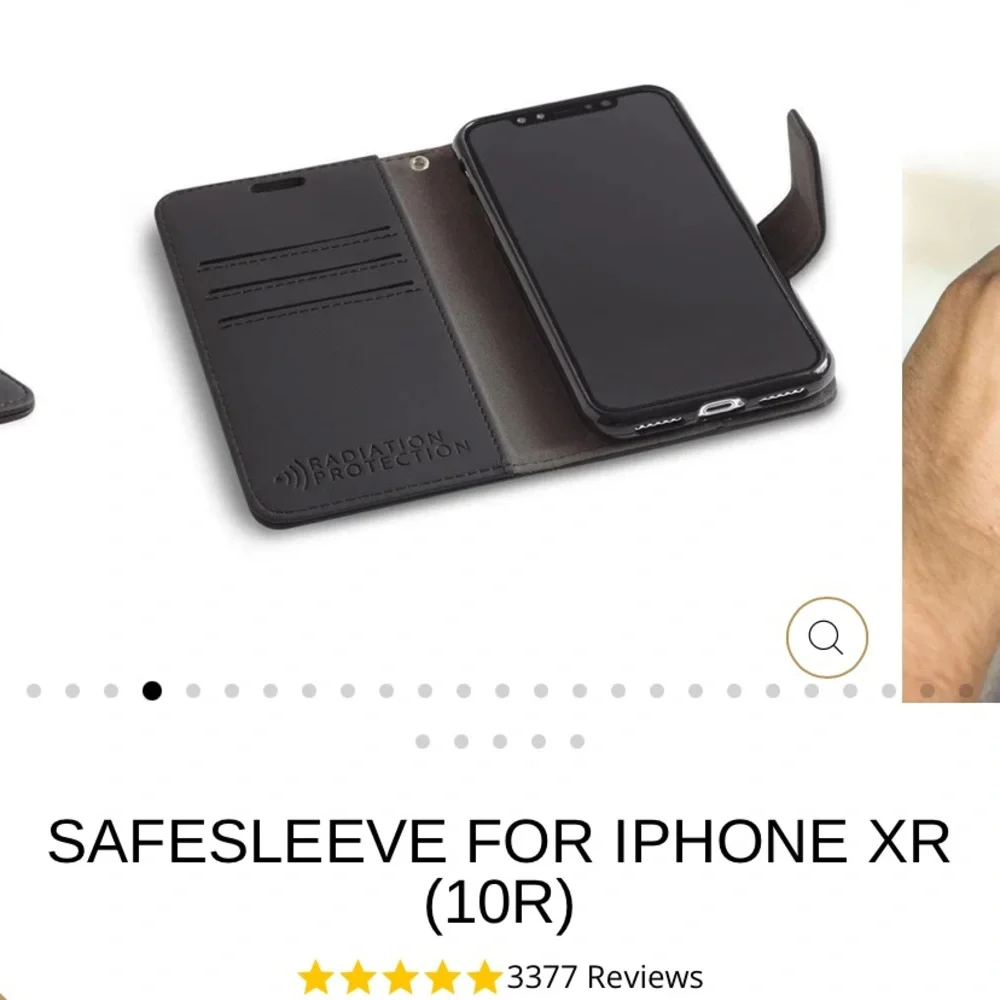 Black Leather Phone Cover with Strap
